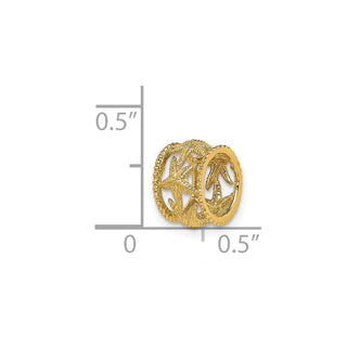 14k Yellow Gold Polished Starfish Slide