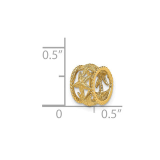 14k Yellow Gold Polished Starfish Slide