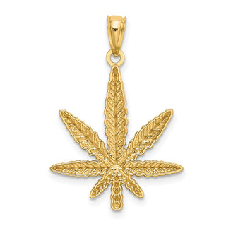 14k Yellow Gold Leaf Pendant