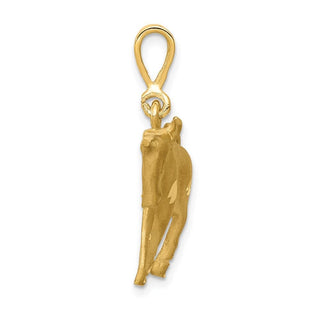 14k Yellow Gold Satin Diamond-cut Taurus Zodiac Pendant C465