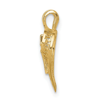 14k Yellow Gold Diamond-cut Heart w/Cross Slide Pendant