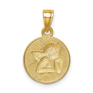 14k Yellow Gold w/Rhodium Angel Pendant C4658