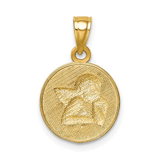 14k Yellow Gold w/Rhodium Angel Pendant C4658
