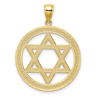 14k Yellow Gold Star Of David Pendant C4660