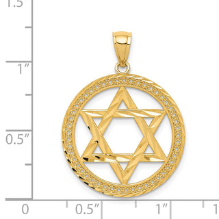14k Yellow Gold Star Of David Pendant C4660