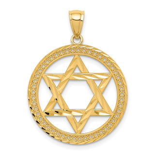 14k Yellow Gold Star Of David Pendant C4660