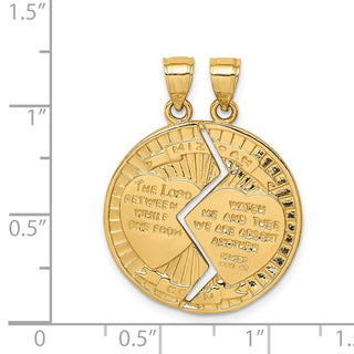 14k Yellow Gold Break-Apart Mizpah Pendant