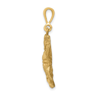 14k Yellow Gold Satin Diamond-cut Cancer Zodiac Pendant C467