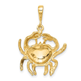 14k Yellow Gold Satin Diamond-cut Cancer Zodiac Pendant C467