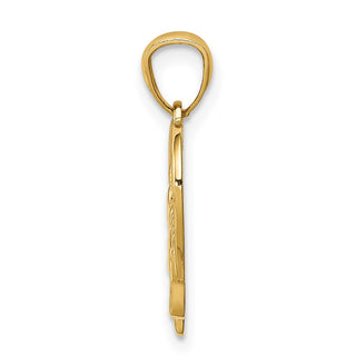 14k Yellow Gold Baby Feet In A Heart Pendant