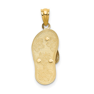 14k Yellow, White and Rose Gold Plumeria Flower Sandal Pendant