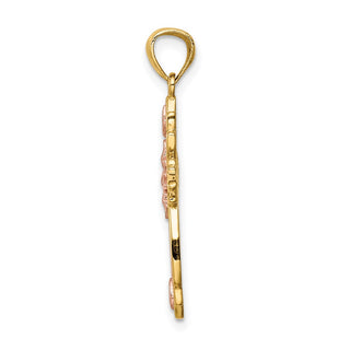 14k Two-tone Gold Cross Pendant