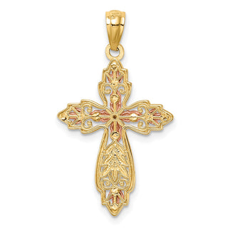 14k Two-tone Gold Cross Pendant