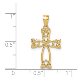 14K Yellow Gold Celtic Knot Cross Pendant