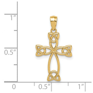 14K Yellow Gold Celtic Knot Cross Pendant