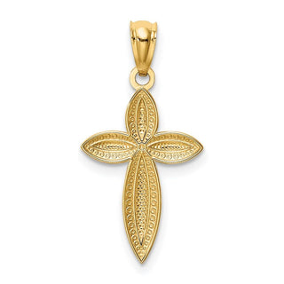 14k Yellow Gold and Rhodium Passion Cross Pendant