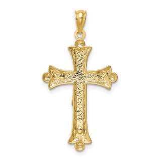 14k Two-tone Gold Florentine Crucifix Pendant