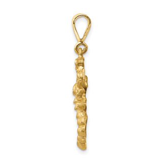 14k Yellow Gold Satin Diamond-cut Scorpio Zodiac Charm C471
