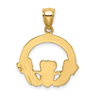 14k Yellow Gold Claddagh Pendant