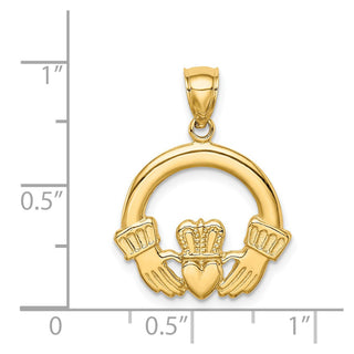 14k Yellow Gold Claddagh Pendant