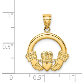 14k Yellow Gold Claddagh Pendant
