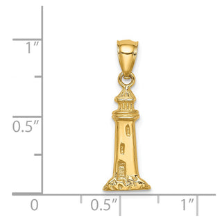 14k Yellow Gold Lighthouse Pendant C4727