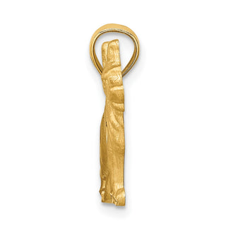 Mens 14k Yellow Gold Diamond-Cut German Shepard Pendant