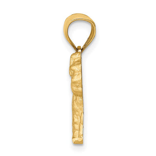 14k Yellow Gold Diamond-Cut Mini Schnauzer Pendant