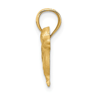 14k Yellow Gold Diamond-cut Dachshund Pendant C4735