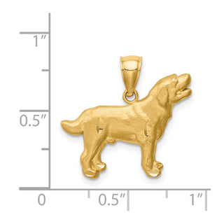 14k Yellow Gold Diamond-Cut Labrador Retriever Pendant