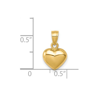 14k Yellow Gold Polished One-Sided Heart Pendant
