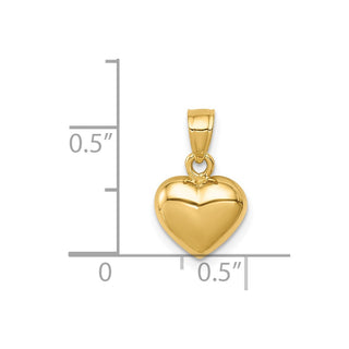 14k Yellow Gold Polished One-Sided Heart Pendant