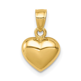 14k Yellow Gold Polished One-Sided Heart Pendant