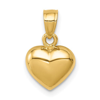 14k Yellow Gold Polished One-Sided Heart Pendant