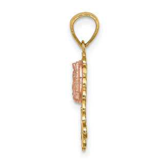 14k Two-tone Gold w/White Rhodium Lady of Guadalupe 15 Pendant