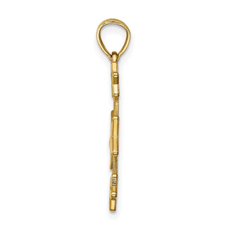 14k Yellow Gold Diamond-Cut Stars Pendant