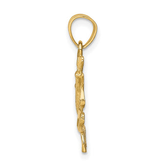 14k Yellow Gold Diamond-Cut Paint Palette Pendant