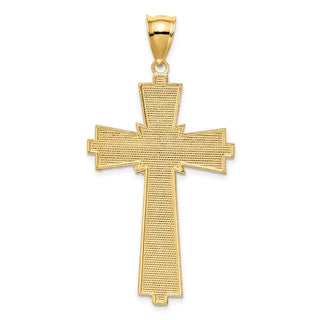 14k Yellow Gold Diamond-Cut Cross Pendant C4759