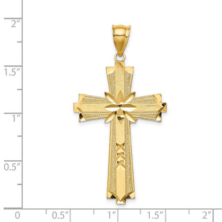14k Yellow Gold Diamond-Cut Cross Pendant C4759