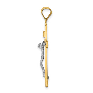 14K Two-tone Gold INRI Crucifix Pendant C4762