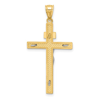 14K Two-tone Gold INRI Crucifix Pendant C4762