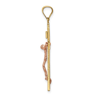 14K Two-tone Gold INRI Crucifix Pendant C4763