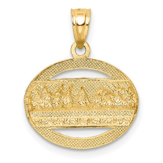 14k Yellow Gold w/Rhodium The Last Supper Pendant