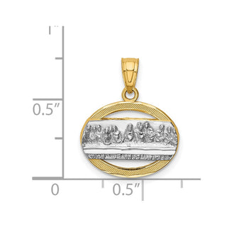 14k Yellow Gold w/Rhodium The Last Supper Pendant