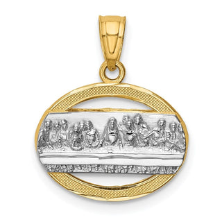 14k Yellow Gold w/Rhodium The Last Supper Pendant