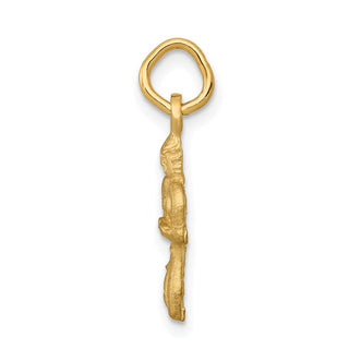 14k Yellow Gold Satin Diamond-cut Virgo Zodiac Charm C481