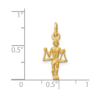 14k Yellow Gold Satin Diamond-cut Libra Zodiac Charm C482