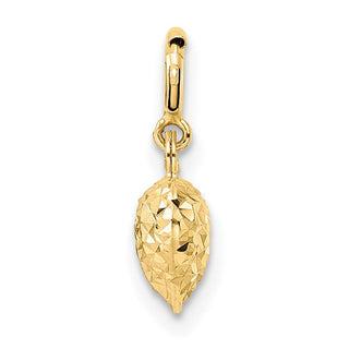 14k Yellow Gold Diamond-cut Heart w/ Spring Ring Clasp Charm