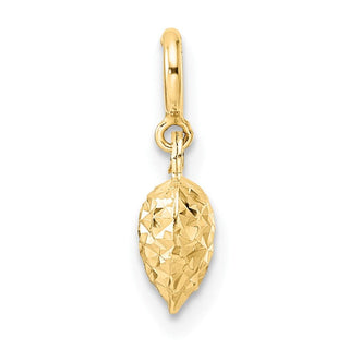 14k Yellow Gold Diamond-cut Heart w/ Spring Ring Clasp Charm