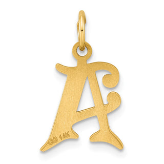 14K Yellow Gold Diamond-cut Letter A Initial Charm